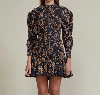 

Vintage Dress Elegant Fashion Night Club Puff Sleeve Banquet Bodycon Evening Party Dress Women