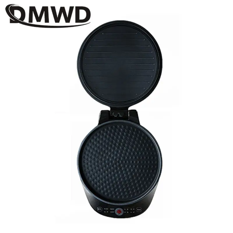 DMWD 220V Household Double Side Heating Electric Skillet Crepe Pancake Maker Automatic Pizza Pie Machine BBQ Tool Frying Pan