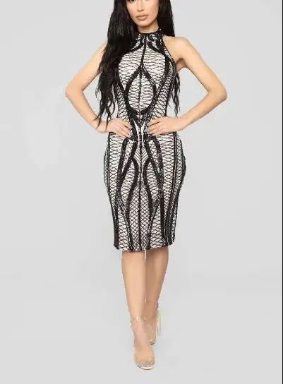 

Sequin Dress High Quality Sexy Sleeveless Bodycon Mini Elegant Celebrity Black Evening Party Dresses