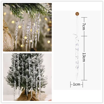 

Christmas Decoration 12PCS Simulation Ice Christmas Tree Hanging Ornament Home Decore Christmas Tree Decorations New Year 2021