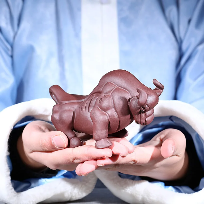 Clay Tea Ornaments Cattle Wholesale Consignment Entirely Handmade Bullish Wholesale Small Ornaments Manufacturers Direct Selling
