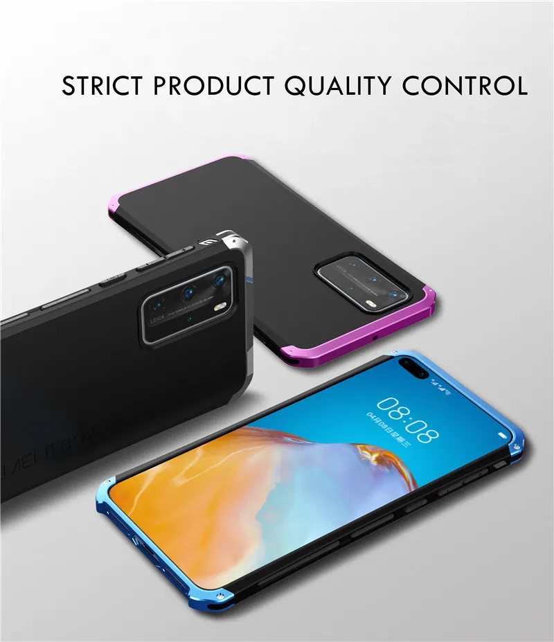 Металлический чехол для Huawei P40 Honor 9X 30 V30 Pro Алюминиевый противоударный