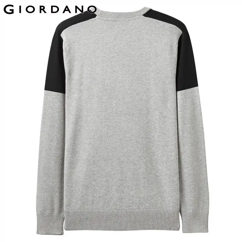 Giordano мужской джемпер с круглым вырезом под шею и длинными рукавами, из натурального хлопка