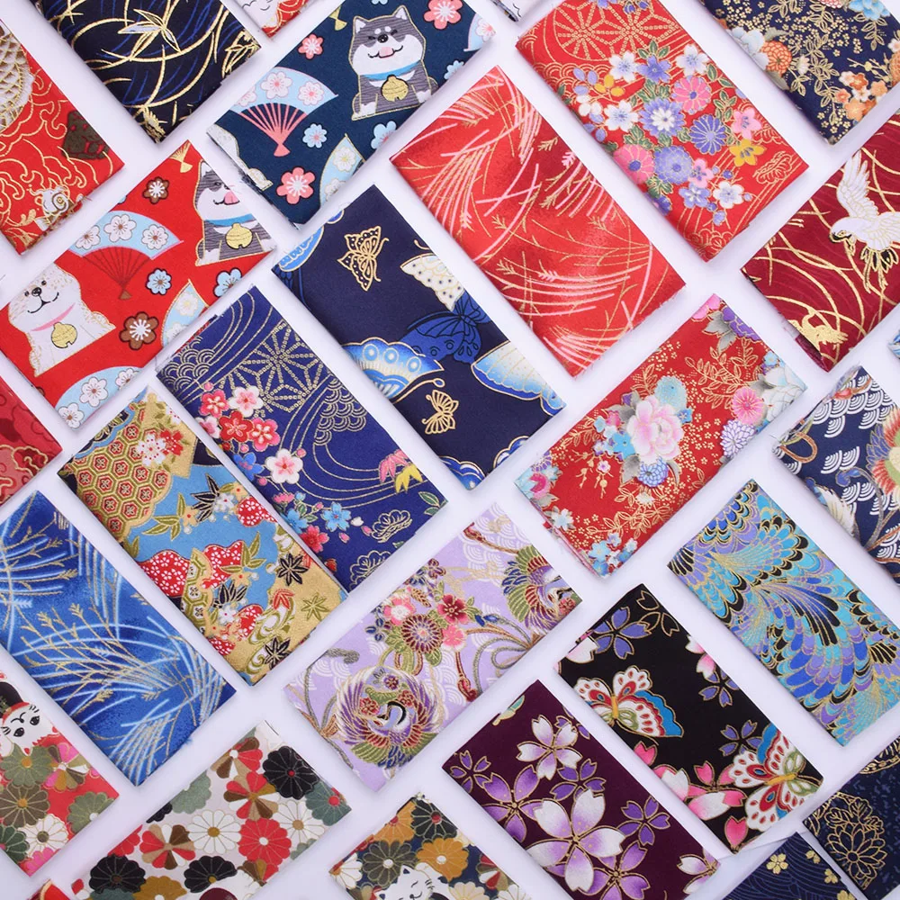 Black Red Cotton Cherry Blossom Bronzing Fabric, Butterfly Crane Precut
Sewing Fabric Patchworks Quilting DIY Japanese Fabric