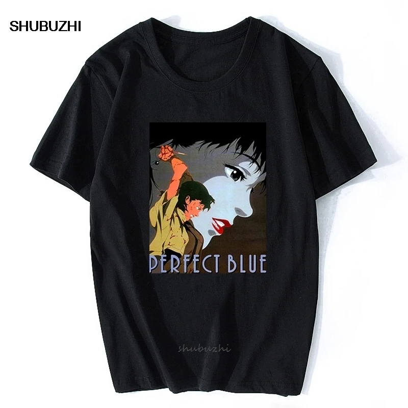 Футболка мужская с надписью Perfect Blue хлопковая тенниска в японском стиле принтом