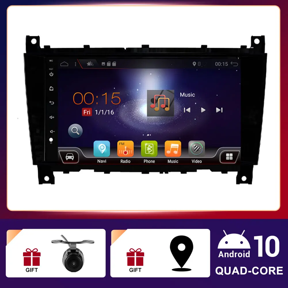8inch Quad Core Car Multimedia Player Radio GPS For Mercedes BENZ G Glass W463/CLK-W209/W219/GLS55steering wheel Bluetooth Wifi |