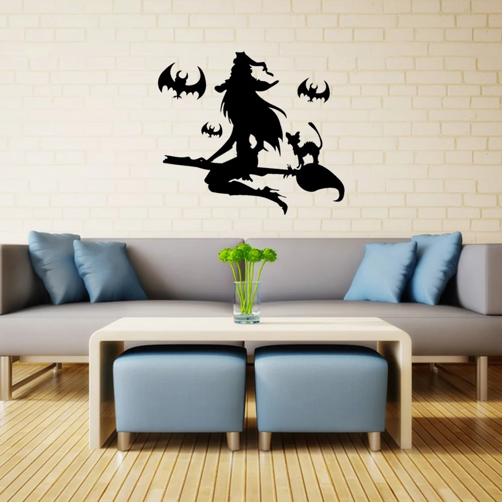 

Sticker Witch Shape Living Room Ghost House Wall Party Stickers Decor Props Tricky Toy Halloween Gags Jokes Decoration Toys