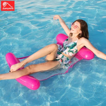 

Water hammock recliner inflatable pool float swimming Mattress sea pool chair Pool Party Toy lounge bed for swimming ring
