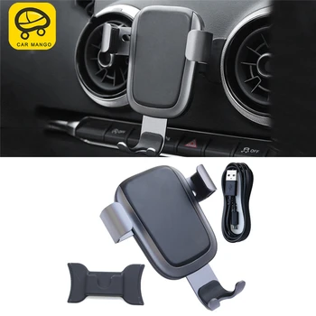 

CARMANGO for Audi A3 2017-2019 Car Phone Holder Wireless Charging Mount Stand Mobile Gravity Smartphone Cellphone Support