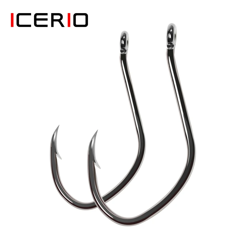 

ICERIO 20PCS Barbed Catfish Hooks High Carbon Steel Saltwater Fishhook