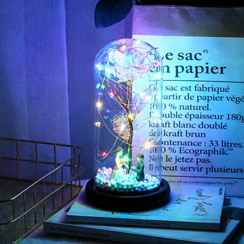 

Rose in Glass Dome LED Forever Rose Lamp for Christmas Valentine's Mother's Day Romantic Gift