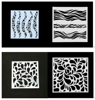 

5pcs Water wave pvc Layering Stencils for Diy scrapbook coloring,painting stencil,home deco DIY Paper Cards Crafts