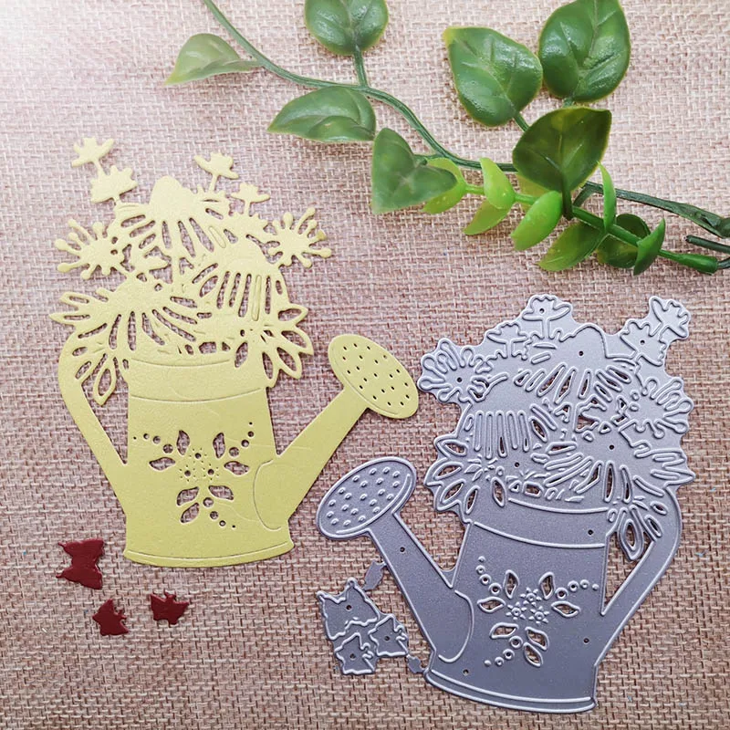 

Cutting Dies Flower Pot Metal Scrapbooking DIY Album Paper Card Craft Embossing Stencil 95*100mm
