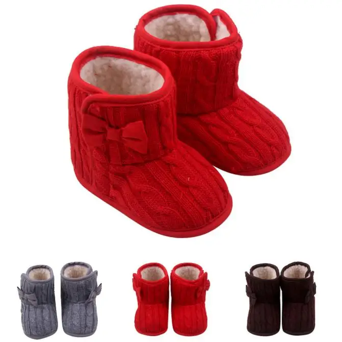 Детская зимняя обувь; теплые ботинки; зимние ботинки из искусственного флиса с бантом для малышей; зимняя теплая шерстяная обувь на мягкой подошве; ботинки для девочек; kuoma