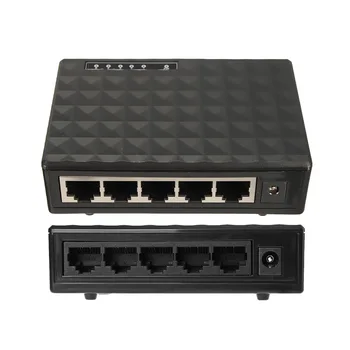 

Sec 5 Port Gigabit Switch 10/100/1000Mbps RJ45 LAN Ethernet Fast Desktop Network Switching Hub Shunt With EU/US Power Adapter