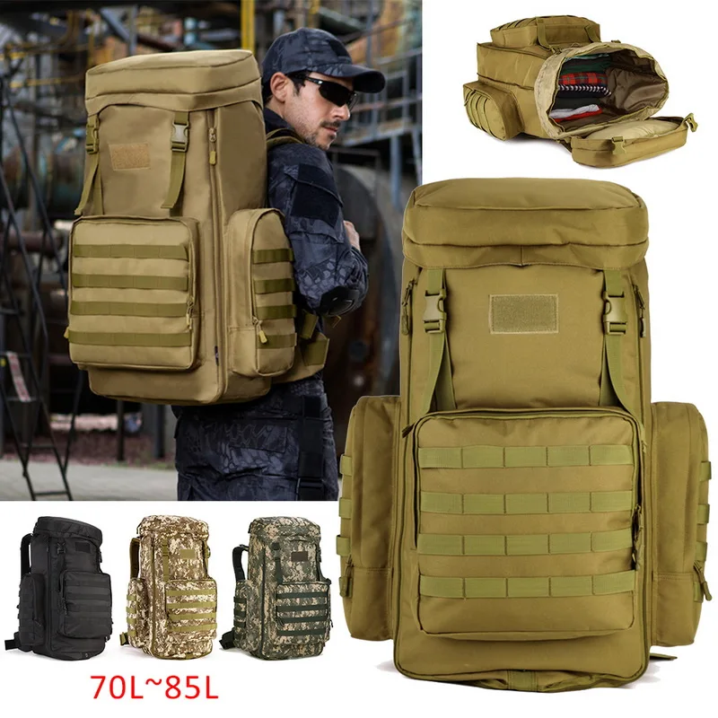 

Litthing 70-85L Military Molle Backpack Tactical Men Travel Waterproof Rucksack Tourist Bag Rain Cover Mochila Tatica Camping