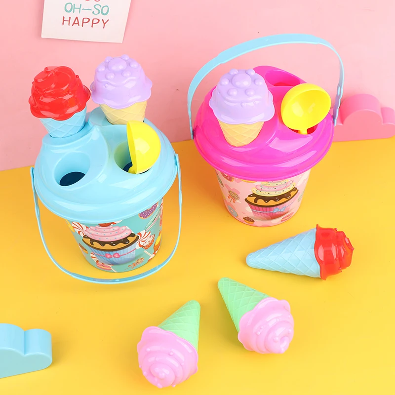 Juego de cubo para helado al aire libre para niños, juguete de arena, Color aleatorio, 1 Juego