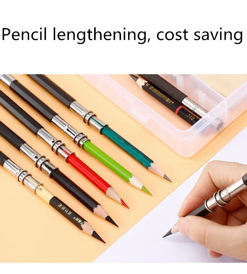 

Pencil lengthener Metal double-ended sketch pencil lengthening 13 cm PENCIL-HOLDER stainless steel pencil case