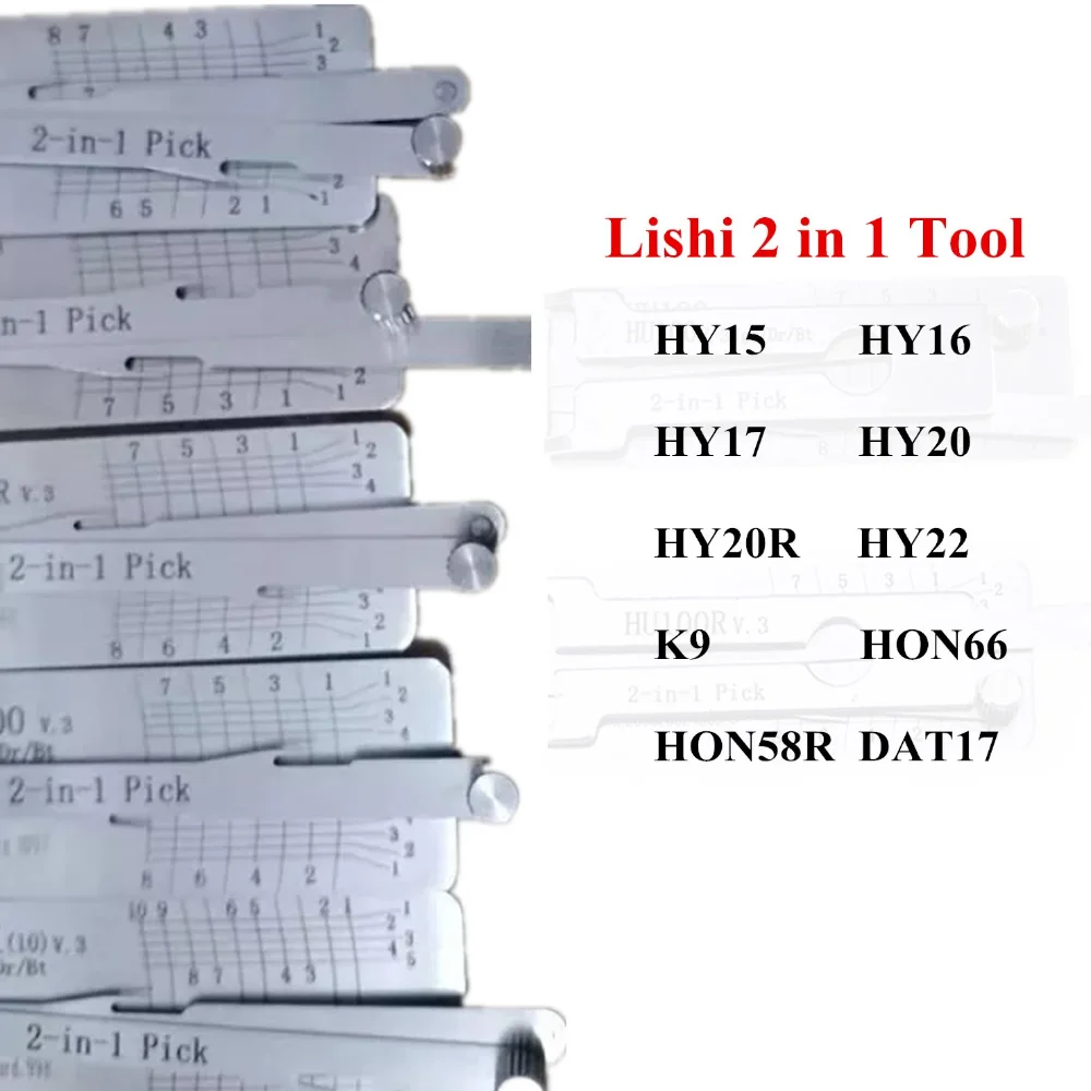 Инструмент Lishi 2 в 1 HY15 HY16 HY17 HY20 HY20R HY22 K9 HON66 HON58R DAT17 слесарные инструменты для