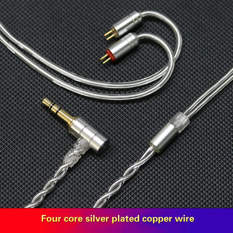 

2PIN 0.78 MMCX copper silver-plated headphones upgrade line HIFI earphone cable for um3x w4r um18 ue11 ue18 en700 en700pro en5
