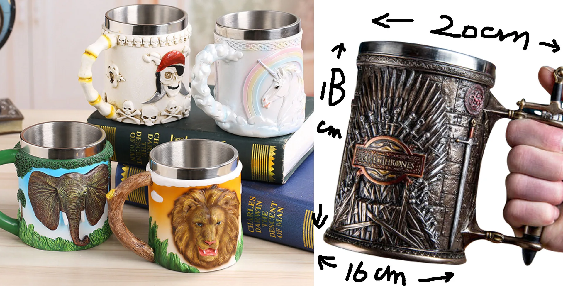 Игра ThronesGourde средневековый Кубок Викинг пиво Викинг рог для напитков Хэллоуин декоративные vikingpirateskull кружка CoffeeCup