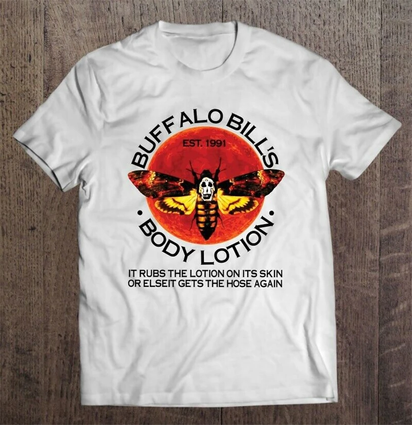 Buffalo Bill’S Body Lotion It Rubs The On Its Skin Halloween Men T-Shirt Cotton Short Sleeve Tee Shirt | Мужская одежда
