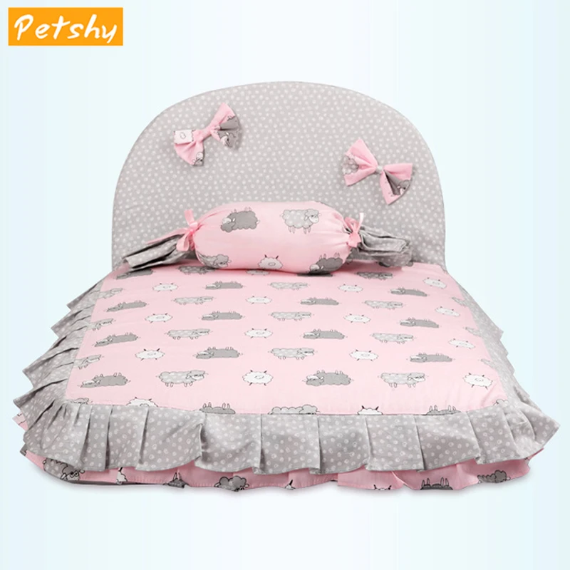 Petshy хлопковая кровать для собаки кошки товары для домашних животных съемные Маленькие Средние собаки питомник Подушка коврики коврик для щенков кошки лежаки гнездо