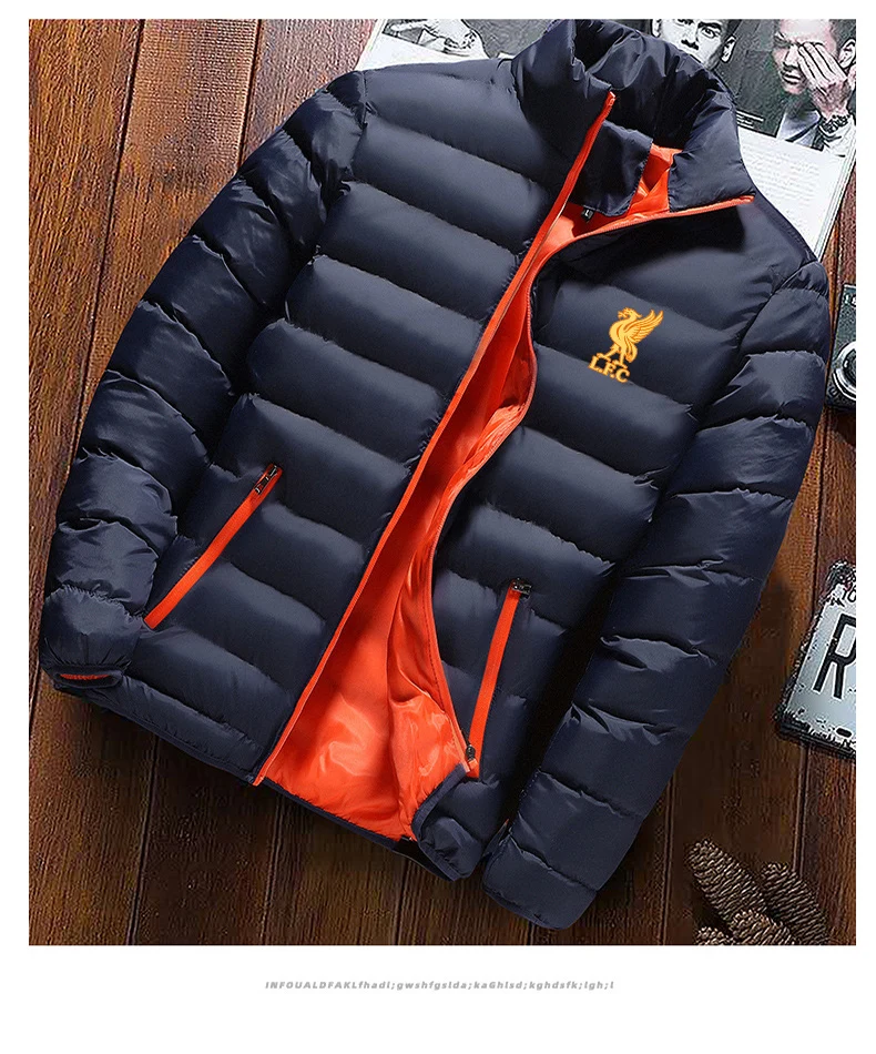 

2020 New Winter Liverpool printing Jackets Parka Men Brand Autumn Warm Solid Slim Fit Mens Padded Coats Male