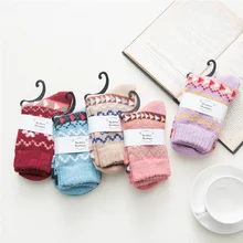 5 пар ярких осенних дышащих искусственных шерстяных мягких Ретро повседневных винтажных Противоскользящих подарочных толстых теплых женских зимних носков