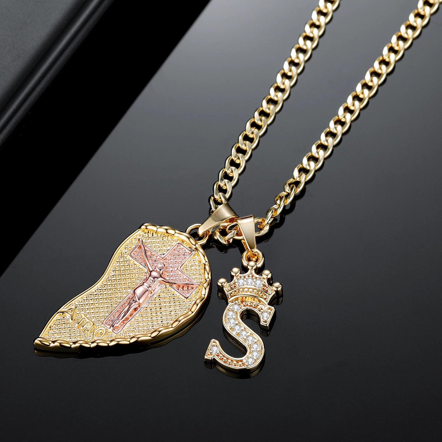 18k Gold Plated Virgin Mary Heart 