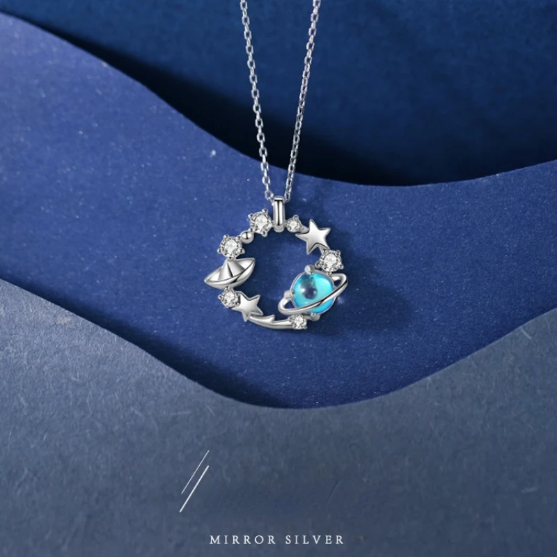 Collares con colgante de estrella de colores para mujer, de plata de ley 2022, gargantilla de Original de lujo, joyería 925|Collares de cadena| - AliExpress