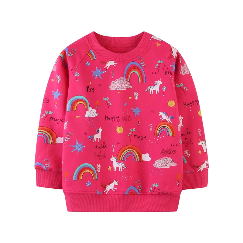 Jumping Meters Fashion Girls Sweatshirts for Autumn Winter Unicorn
