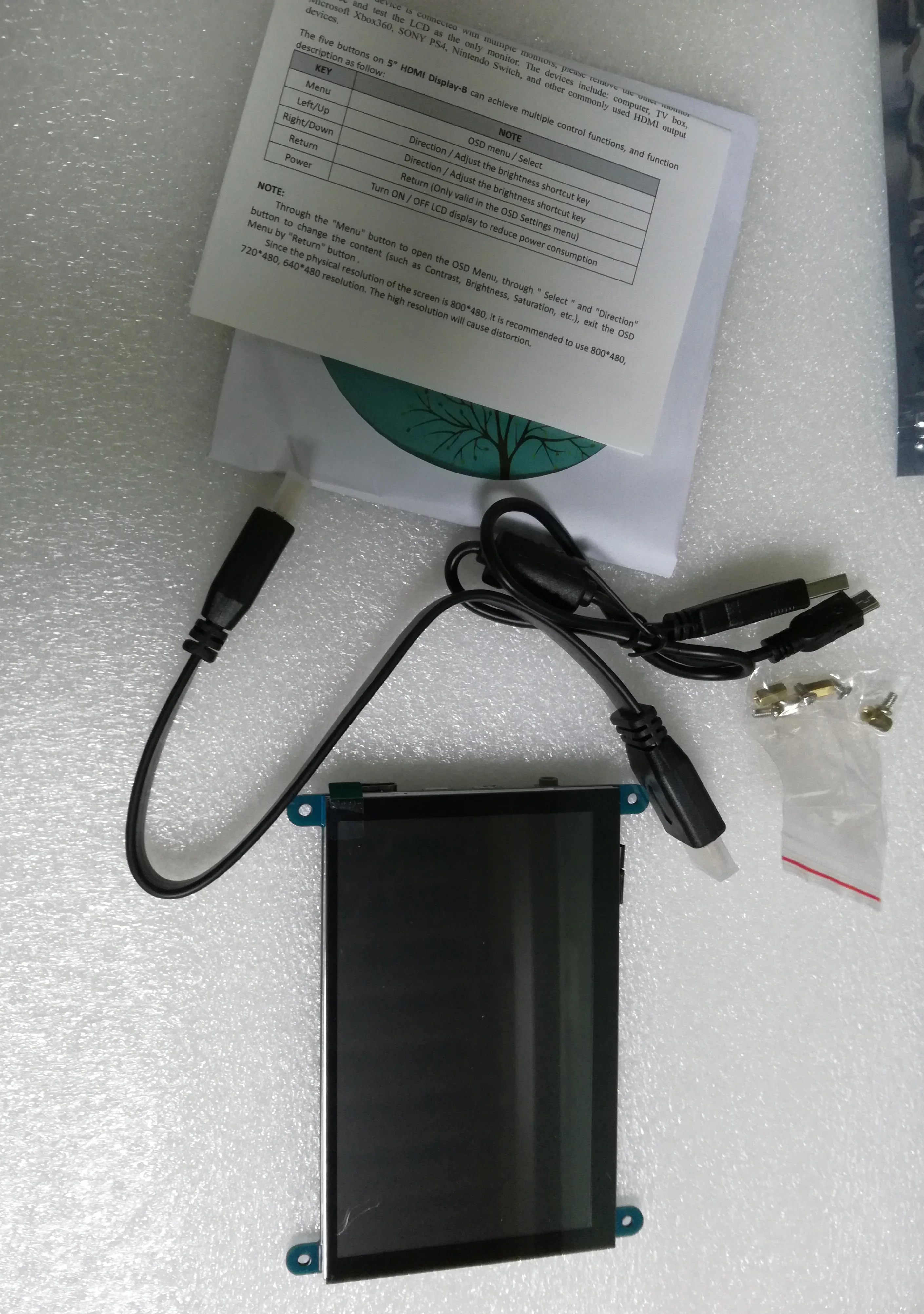 " 800x480 ЖК HDMI дисплей с 5 В/1 а/2 а mini-USB источник питания для Raspberry Pi и PC HDMI вход и CPT(емкостный сенсорный
