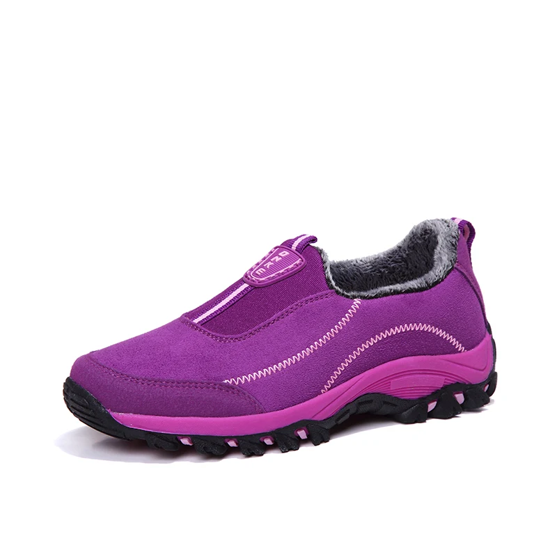 Мужские кроссовки унисекс; Осенняя Повседневная обувь; мужские легкие удобные кроссовки на шнуровке; Лидер продаж; уличная Мужская обувь для ходьбы - Цвет: Women Fur Purple
