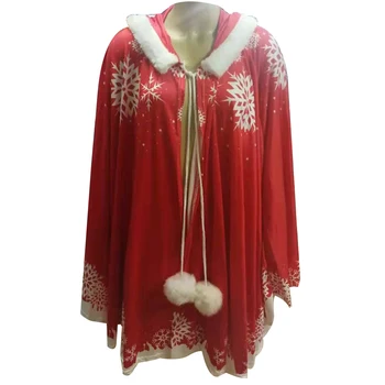 

Women Men Fashion Casual Christmas Ponch Winter Sleeveless Warm Shopping Outwear Santa Printed Couple Wear Festival Hooded Daily