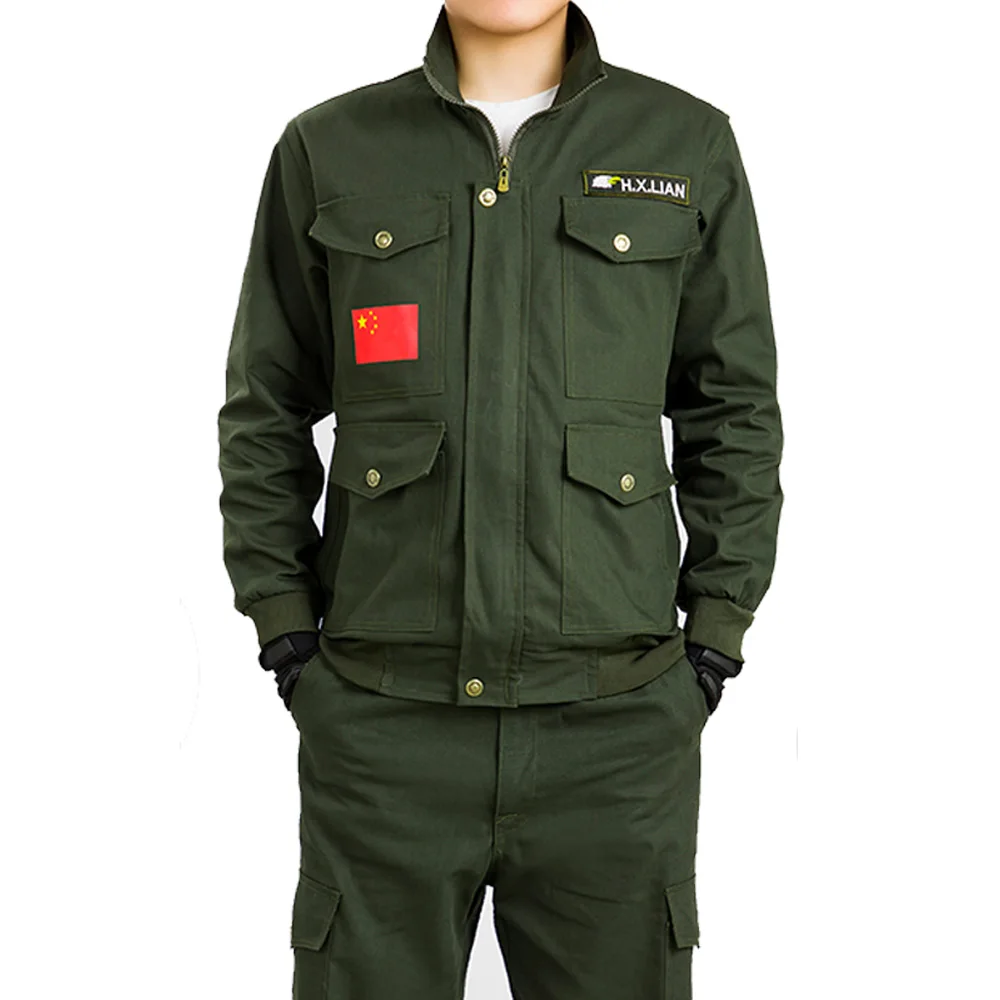 

Military Uniform Design Set Cotton Casual Cargo Pant Men Tactical Suits Long Sleeve Jackets Leisure Casual Men's Suit