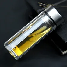 Высококачественная прозрачная подарочная чашка для воды, двухслойная стеклянная чайная чашка, прозрачные высокие боросиликатные бутылки для воды