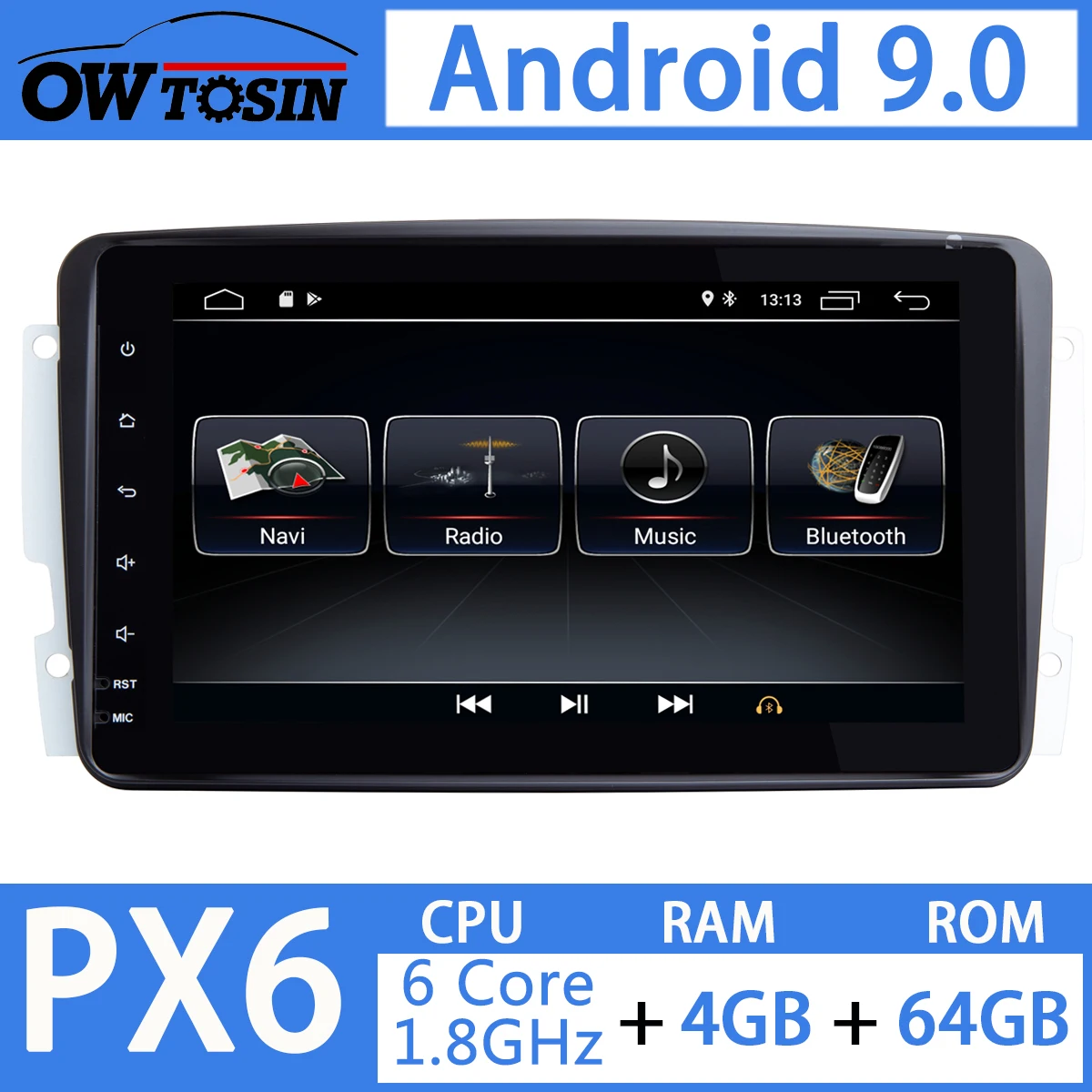 Автомобильный мультимедийный плеер проигрыватель на Android 9 0 PX6 4 Гб + 64 ГБ для Mercedes