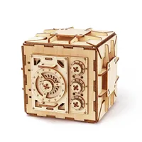 Safe Box Treasure 3D Wooden Model Locker Kit DIY Coin Bank Mechanical Puzzle Brain Teaser Projects For Adults and Teens 1