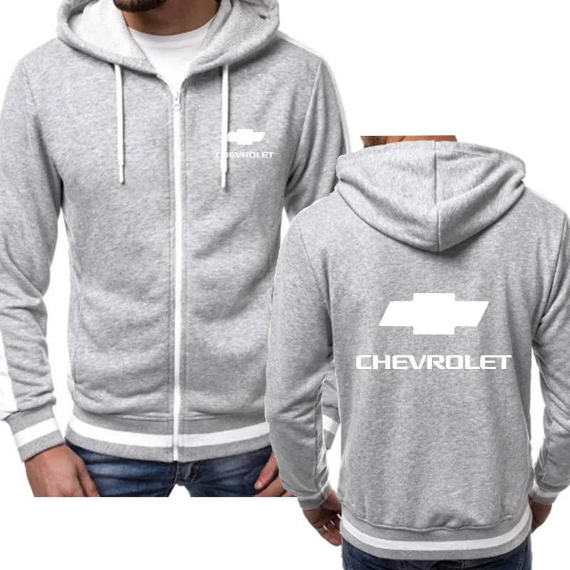 Весенне-осенние толстовки для мужчин Chevrolet с логотипом автомобиля, повседневные толстовки с капюшоном в стиле хип-хоп Harajuku с длинным рукавом, мужская куртка на молнии