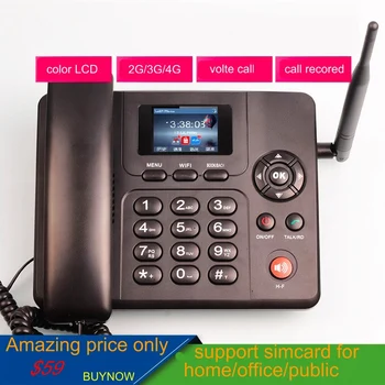 Teléfono inalambrico de casa 4G Teléfono de tarjeta de línea fija con WIFI compartir teléfono fijo grabación manos libres llamada para la oficina en casa