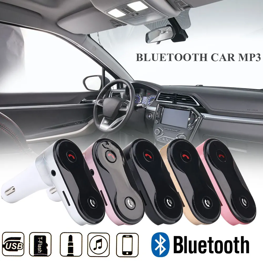 Vehemo 3.5mm with Mic Car FM Radio Car Mp3 Player Adapter Bluetooth Car MP3 Music Calling Portable Audio