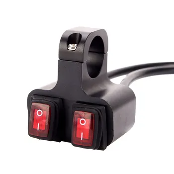 

Iztoss 12v 16A Motorcycle CNC aluminium alloy on-off rocker Switches 1" 25mm Handlebar headlight Switch kits with indicator ligh