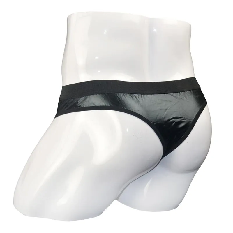 Men Wet Look Crotchless Panties Brief with Penis and Ball Hold Up Ring Erotic Underwear Fetish Male Lingerie