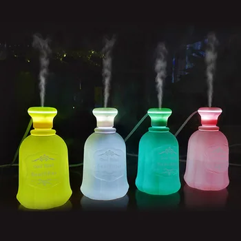 

300ML Petals Bottle Ultrasonic Air Humidifier USB Essential Aroma Oil Diffuser Mist Maker Humidifiers With Colorful Lights