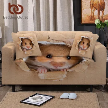 

BeddingOutlet Hamster Couch Cover Papery Print Sofa Cover 3D Mouse Slipcover For Sofas 1/2/3/4 Seater Lovely Chair Protector