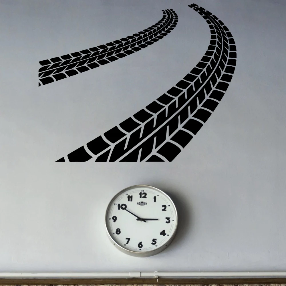 

Creative Tire imprint Wall Sticker Pvc Wall Art Stickers Modern Fashion Wallsticker For Home Decor Living Room Bedroom Diy