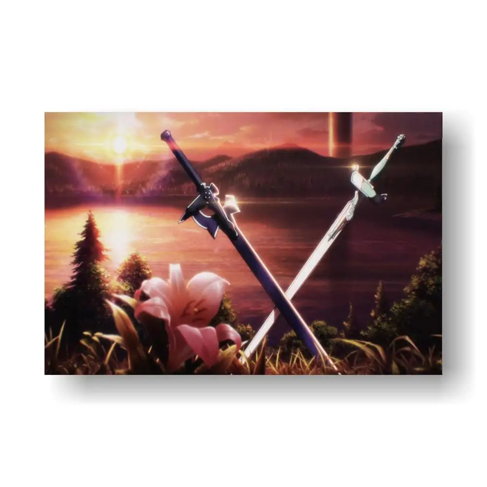 Sword Art Online SAO ALO Japan Anime Nice Silk Fabric Cloth Wall Poster Print (48x32inch)