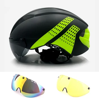 

Bike Helmet Integral Triathlon Time-Trial bicycle helmet Ultralight road Mtb mountain cycling helmet 3 lens casco aero triatlon