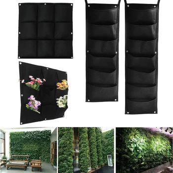 

Wall Hanging Garden Planting Bags Green Plant Grow Bags Planter Vertical Garden Living Bag Supplies Bags Garden Decor